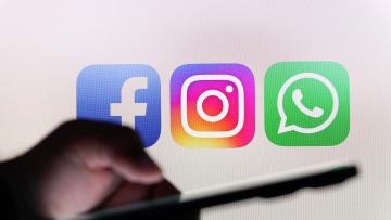 In this photo illustration, the Facebook, Instagram and...