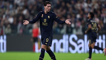 Dusan Vlahovic of Juventus Fc  gestures during the Serie A...