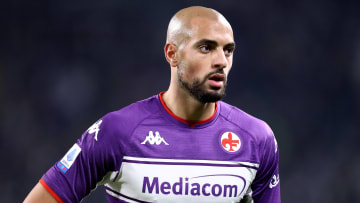 Sofyan Amrabat of Acf Fiorentina  looks on during the Serie...