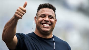 Ronaldo Luis Nazario de Lima,  former footballer, gestures...