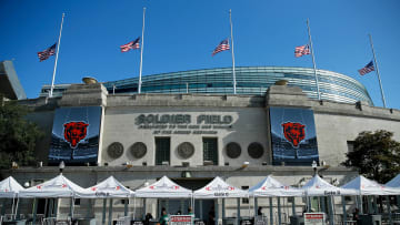 Soldier Field in Chicago is expected to see wind gusts of up to 25+ mph when the Bears host the Green Bay Packers today.