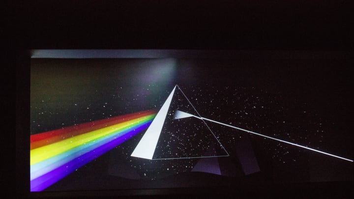 An artwork issued from the album cover The Dark Side of the Moon