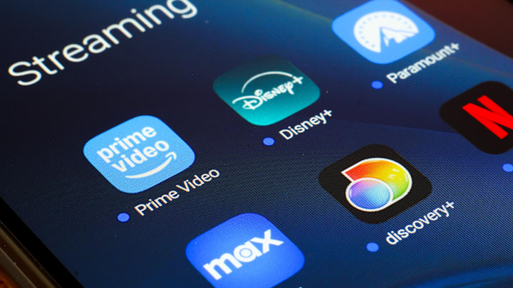 In this photo illustration, the video streaming apps Netflix...