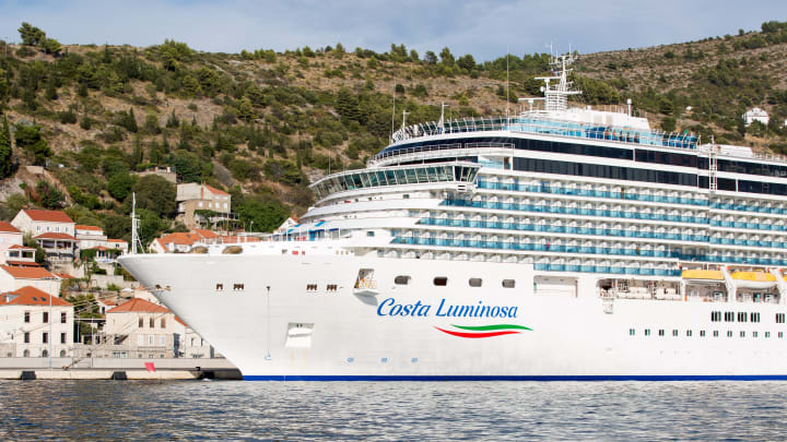 Costa Luminosa cruise ship seen on the Adriatic Sea near the...