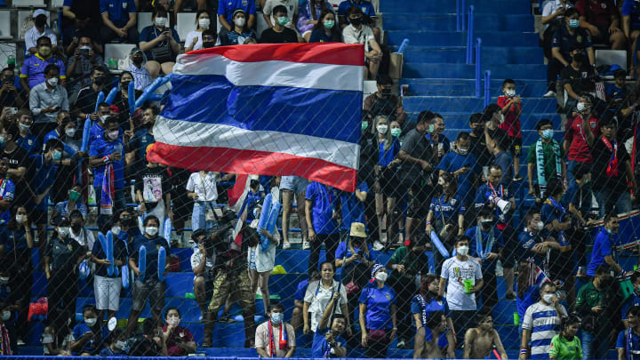 Thailand fans cheer during the International Friendly match...