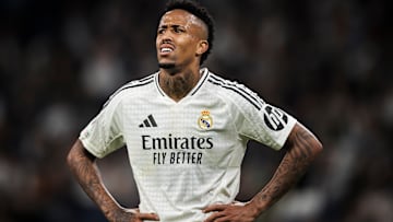 Eder Militao of Real Madrid CF looks on during the UEFA...