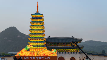 A large traditional pagoda replica light was installed at...