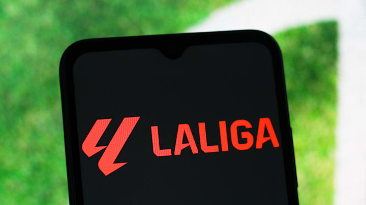 In this photo illustration, the La Liga logo is seen... In this photo illustration, the La Liga logo is seen...