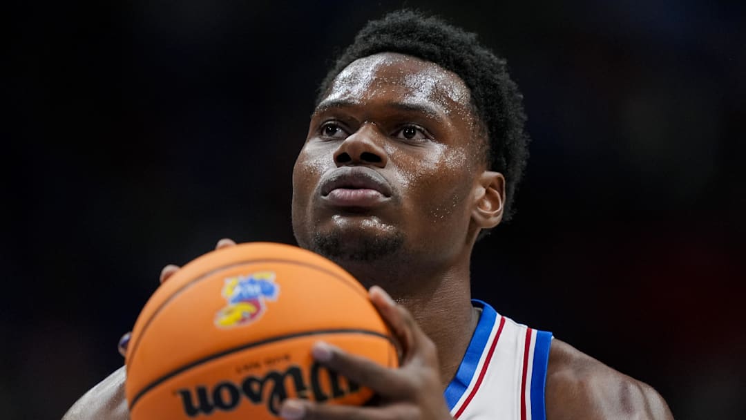 Kansas Jayhawks center Paul Mbiya (34) 