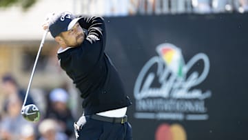 Xander Schauffele tees off during the first round of the 2025 Arnold Palmer Invitational at Bay Hill