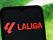 In this photo illustration, the La Liga logo is seen...
