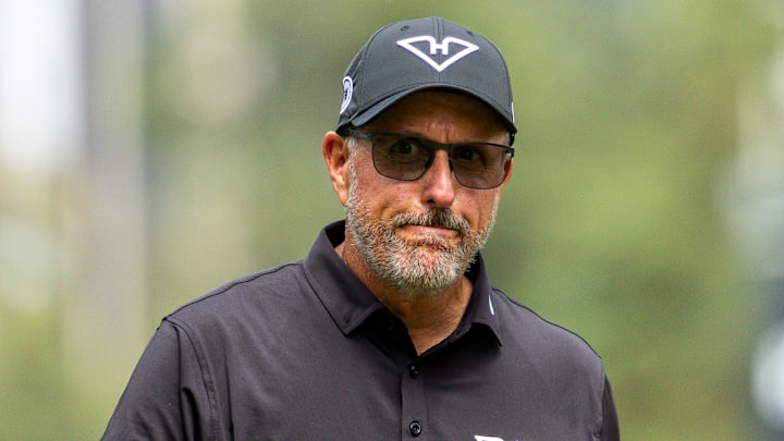 Phil Mickelson on Day Three of the 2025 LIV Golf Hong Kong event