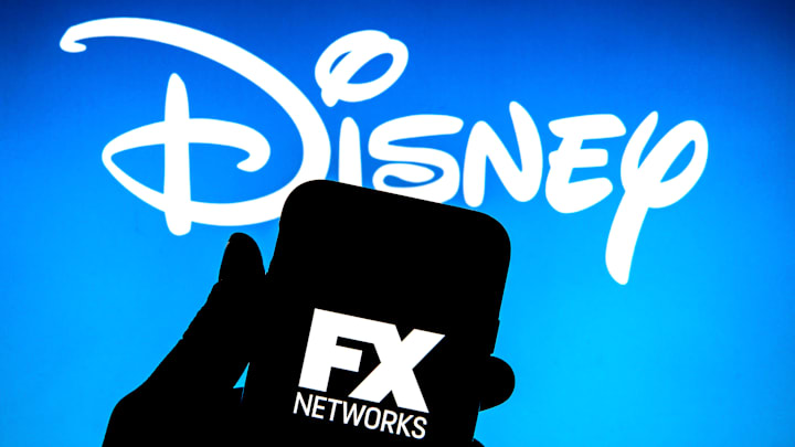 In this photo illustration a FX Networks logo seen displayed...