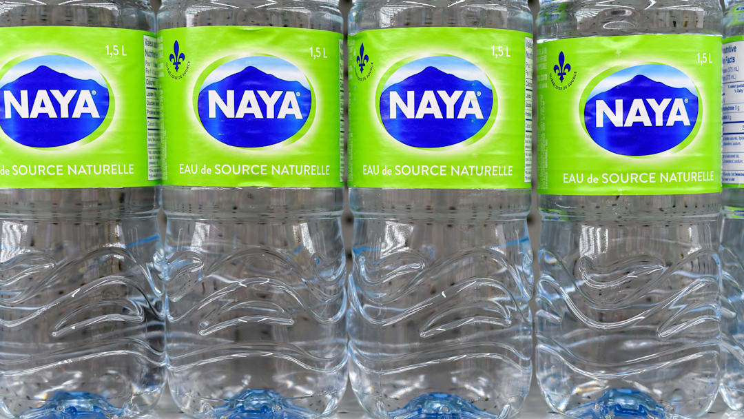 Plastic bottles of NAYA water...