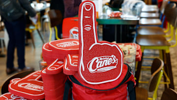 Ohio State's Will Howard And Jack Sawyer Celebrate National Championship Win at Raising Cane's