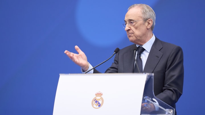 Florentino Perez, lors de la présentation d'Endrick à Madrid