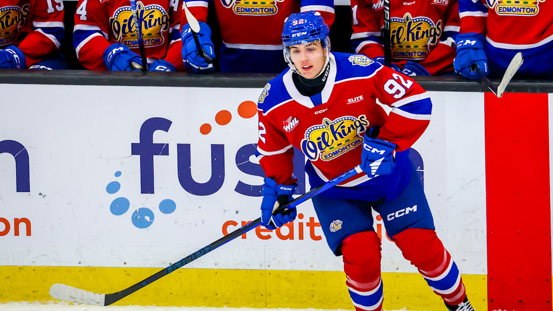 Miroslav Holinka at Edmonton Oil Kings v Brandon Wheat Kings
