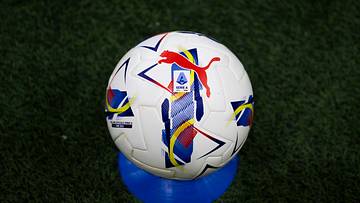 The official Serie A match ball Puma 'Orbita' is seen prior...