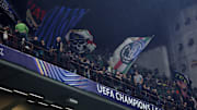 Supporters of Fc Internazionale are seen during the Uefa...