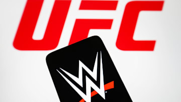 In this photo illustration, a World Wrestling Entertainment...