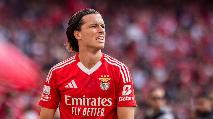 Alvaro Carreras, l'un des hommes forts du Benfica Lisbonne. Alvaro Carreras, l'un des hommes forts du Benfica Lisbonne.