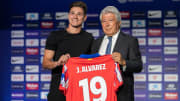 Julian Alvarez at his Atletico Madrid unveiling