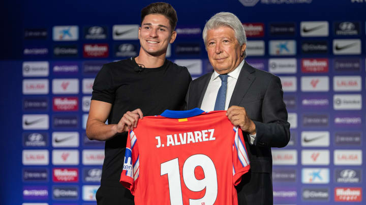 Julian Alvarez at his Atletico Madrid unveiling