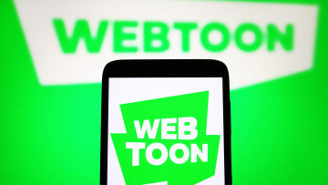 In this photo illustration, a Webtoon Entertainment Inc.