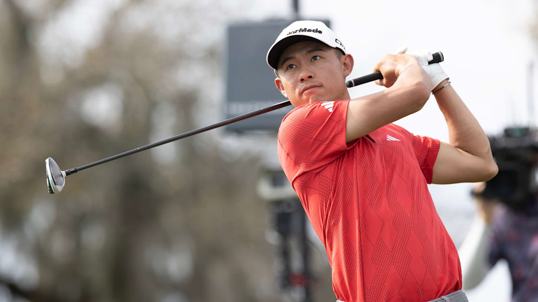 Collin Morikawa tees off during the third round of the 2025 Arnold Palmer Invitational at Bay Hill Club & Lodge