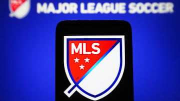 In this photo illustration, Major League Soccer (MLS) logo...