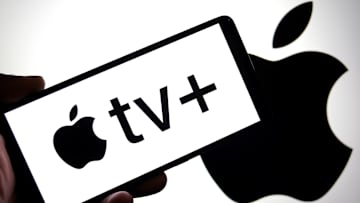 In this photo illustration, an Apple TV Plus logo is seen...