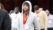 Tyler Atkinson visits OSU the day of the Ohio State Buckeyes' 38-15 win over the Indiana Hoosiers in an NCAA football game at Ohio Stadium in Columbus on Saturday, Nov. 23, 2024.