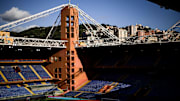 A general view of almost empty Luigi Ferraris stadium (also...