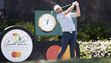 Chris Kirk tees off during the second round of the 2025 Arnold Palmer Invitational at Bay Hill Club & Lodge