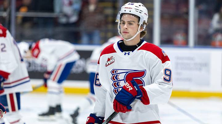 Spokane Chiefs forward Mathis Preston, a prospect in the 2026 NHL Draft class