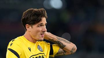 Nicolo Zaniolo of Udinese Calcio warms up during the Serie A