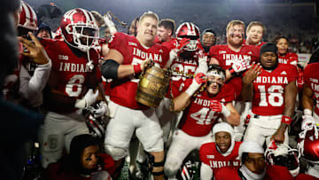 The Indiana University Hoosiers hoist the Old Oaken Bucket...