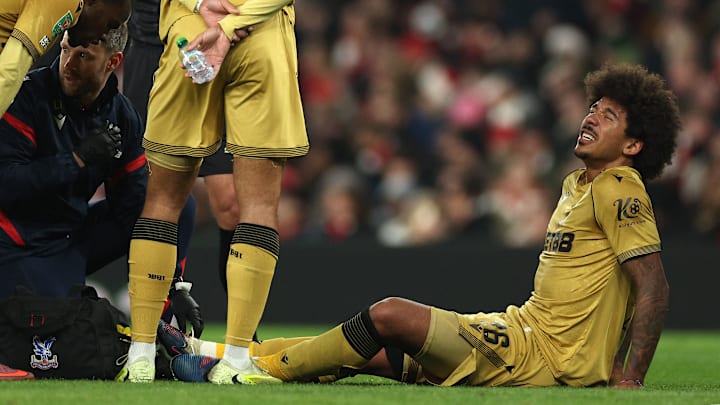 Chris Richards was stretchered off against Arsenal.
