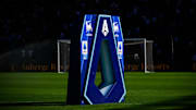 The Serie A setup is seen during the Serie A football match...