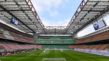 A panoramic view of the stadium prior to the Serie A...