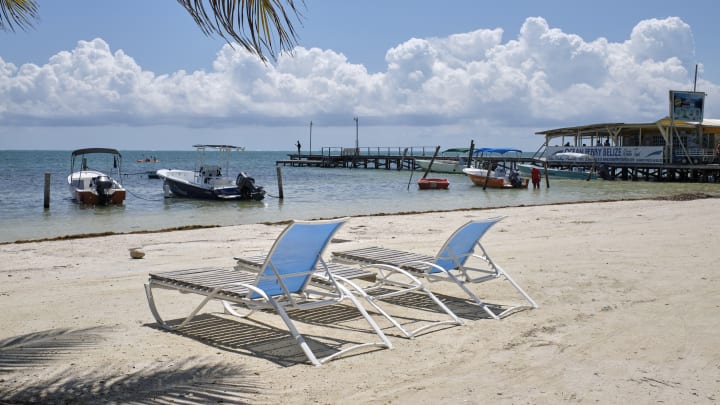 Beach of Caye Caulker during a sunny day...