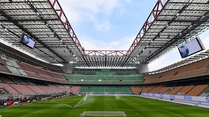 A panoramic view of the stadium prior to the Serie A...