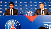 Kylian Mbappé y Nasser Al-Khelaifi, presidente del PSG