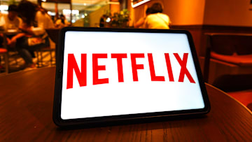 In this photo illustration, the Netflix logo is seen...
