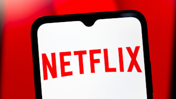 In this photo illustration, the Netflix logo is seen...