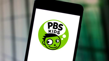 In this photo illustration the PBS Kids logo is seen...