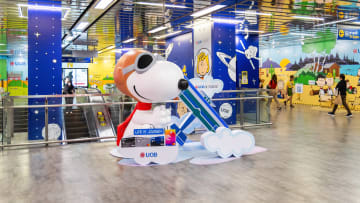 A giant figurine of Snoopy is seen in the hall of Phahon...