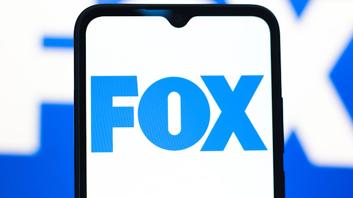 In this photo illustration, the Fox Corporation logo is seen...
