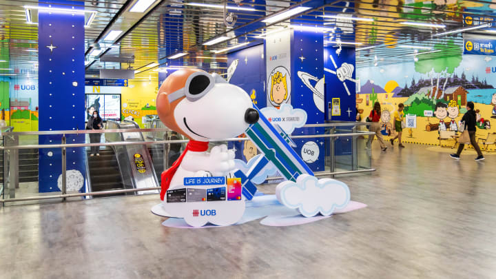 A giant figurine of Snoopy is seen in the hall of Phahon...