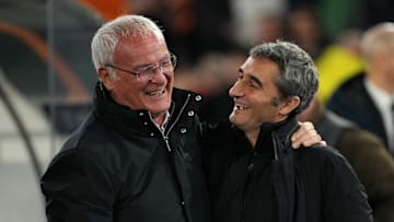 Claudio Ranieri, head coach of AS Roma, and Ernesto Valverde...
